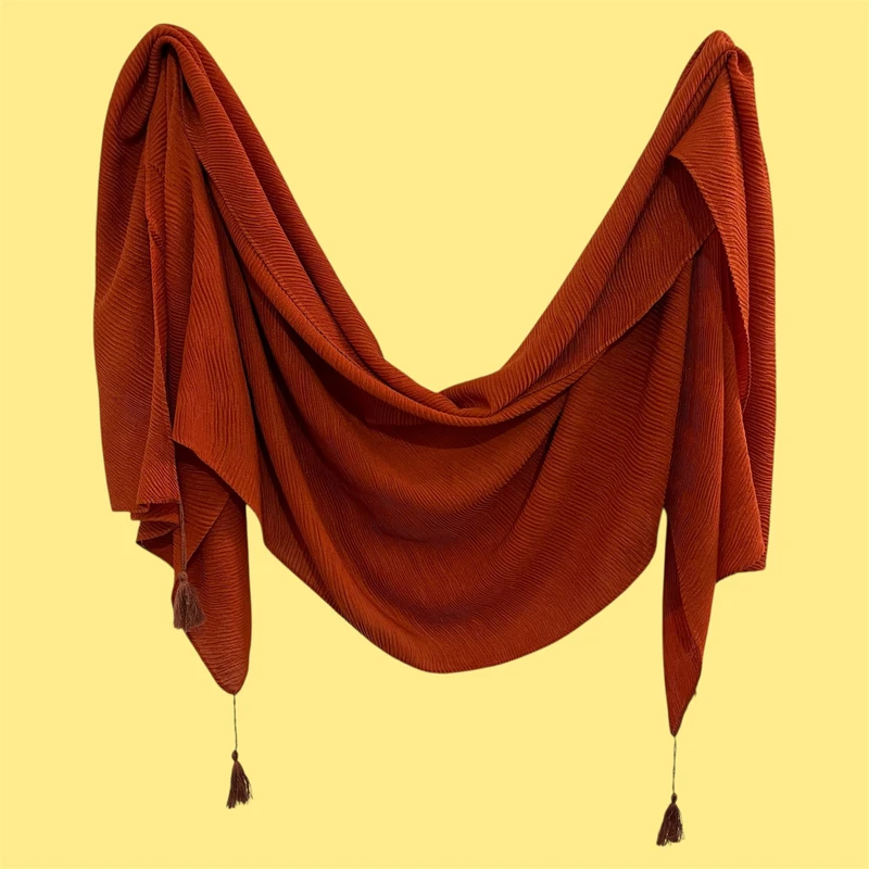 شال زنانه مدل پلیسه نخی برشکا مجلسی کد ۰۰۵۶