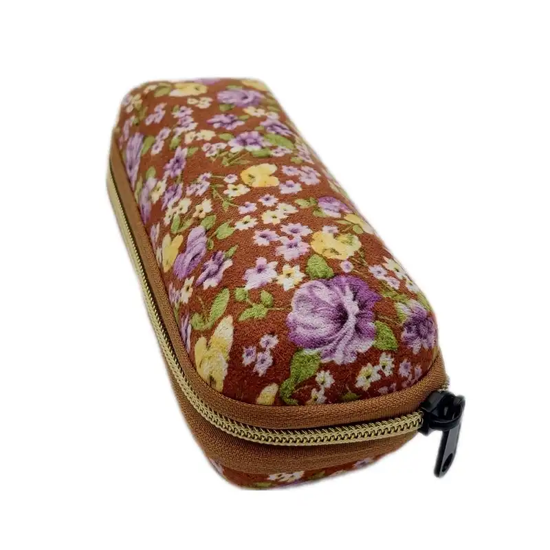 قاب عینک مدل زیپی کد گل دار