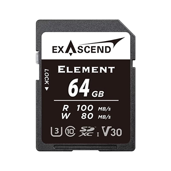 کارت حافظه SD اکساسند مدل Element  کلاس 10 استاندارد UHS-I U3 سرعت 100MBps ظرفیت 64 گیگابایت