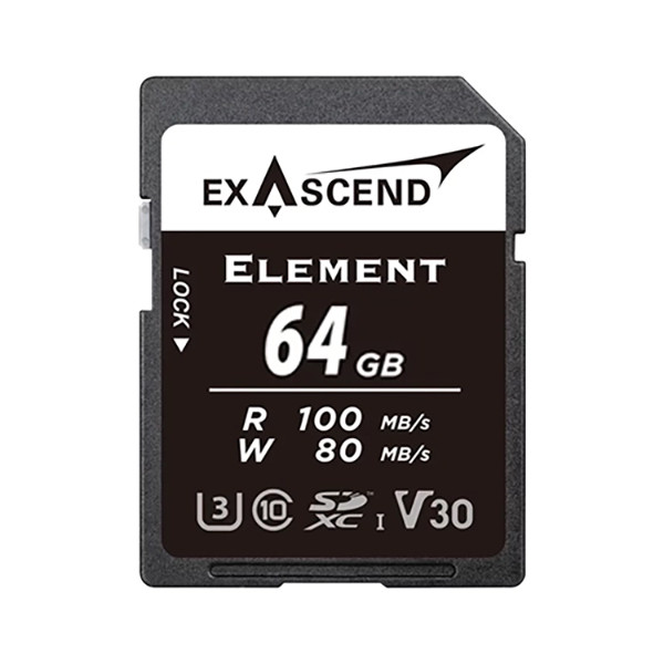کارت حافظه SD اکساسند مدل Element کلاس 10 استاندارد UHS-I U3 سرعت 100MBps ظرفیت 64 گیگابایت