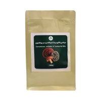 پودر میکس قارچ گانودرما لوسیدوم و پودر قارچ شیتاکه و پودر قارچ دم بوقلمون خشک شده قارچ سرا - 100 گرم