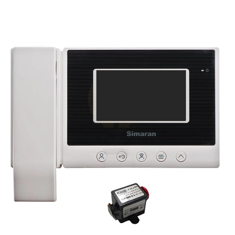مانیتور دربازکن تصویری سیماران مدل HS43 به همراه محافظ ولتاژ مانیتور