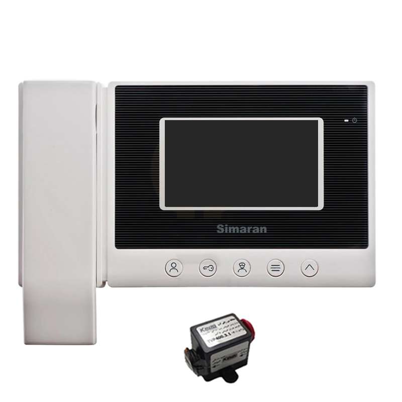 مانیتور دربازکن تصویری سیماران مدل HS43 به همراه محافظ ولتاژ مانیتور