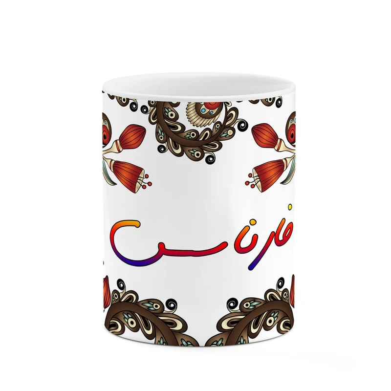 ماگ کاکتی مدل اسم فارناسس طرح سنتی گل و بته کد mgh46252