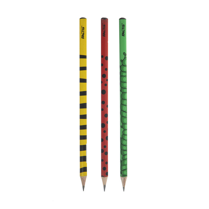 مداد مشکی فکتیس طرح حشرات کد 002 مجموعه 3 عددی