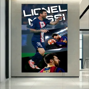تابلو بوم طرح مخمل اسطوره فوتبال مدل لیونل مسی کد PD130584