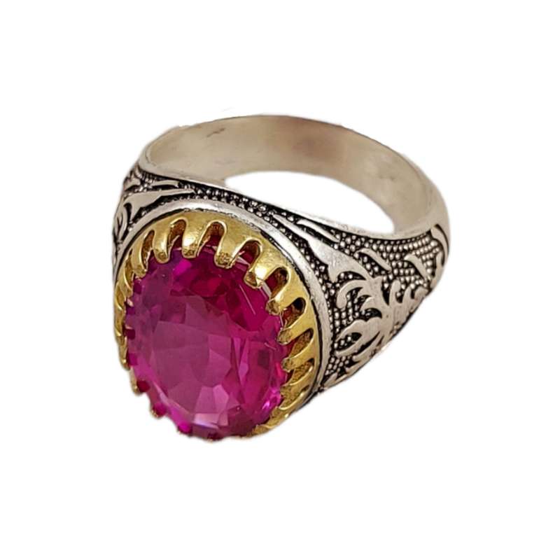 انگشتر نقره مردانه مدل یاقوت