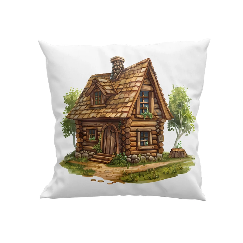 کوسن پاد آفرین مدل کلبه چوبی کد DKK925