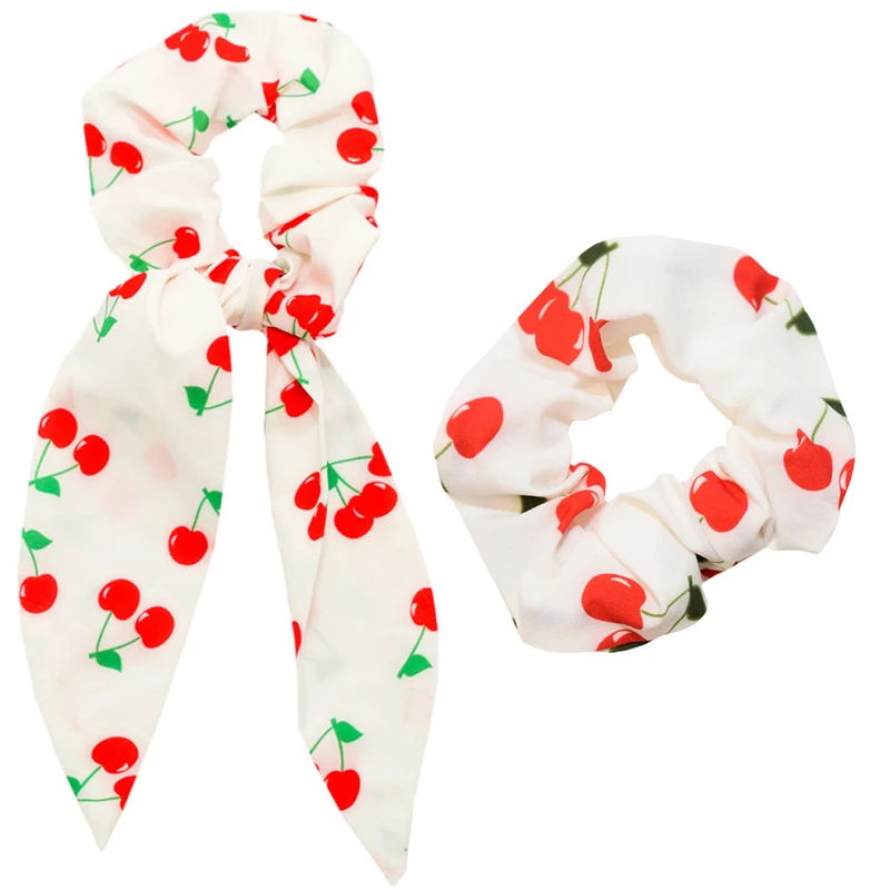 کش مو زنانه دلنار گالری مدل اسکرانچی آلبالو مجموعه 2 عددی