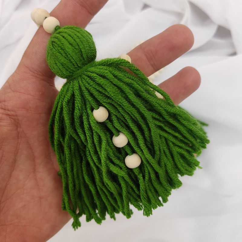 پرده جمع کن مدل کاموایی مهره چوبی