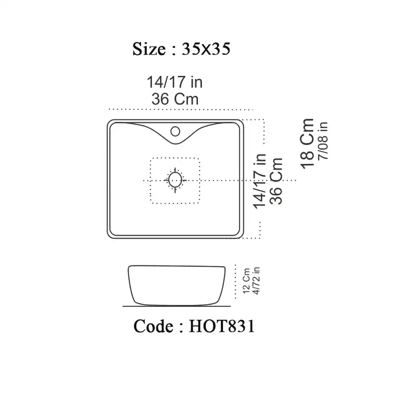 کاسه روشویی گاتریا مدل هما مربع 03