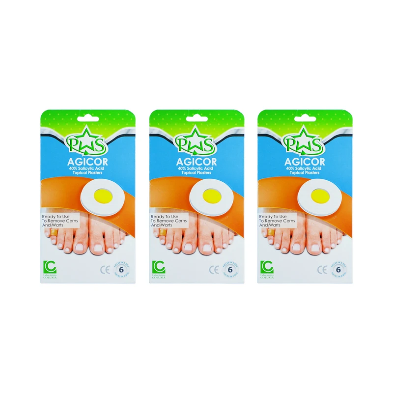 چسب ضد میخچه و زگیل آجیکور مدل 40% Salicylic Acid مجموعه ۳ عددی