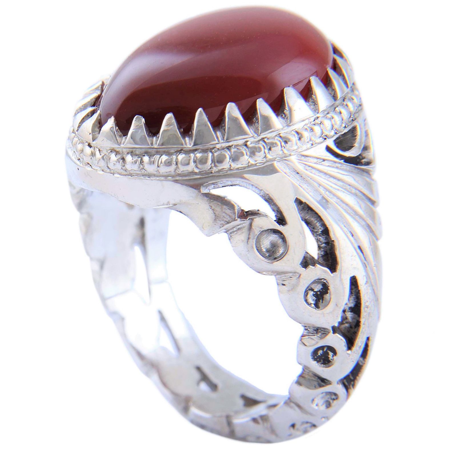 انگشتر نقره مردانه مدل رکاب اره کاری دست ساز کد AM_04588 -  - 1