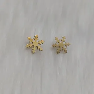 گوشواره زنانه مدل میخی طرح دانه برف کد sw110