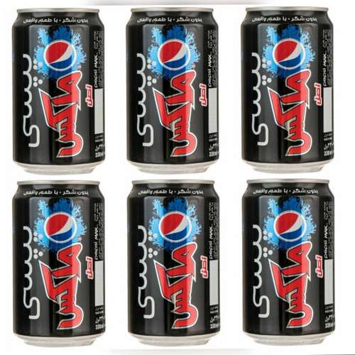 نوشابه گاز دار با طعم کولا رژیمی پپسی - 330 میلی لیتربسته ۶ عددی