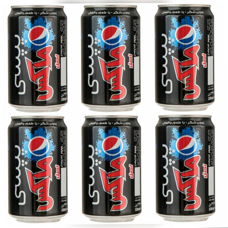 نوشابه گاز دار با طعم کولا رژیمی پپسی - 330 میلی لیتربسته ۶ عددی
