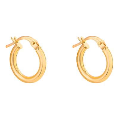 گوشواره کلیپسی طلا 18 عیار زنانه کیا گالری مدل حلقه ساده کد EMR145
