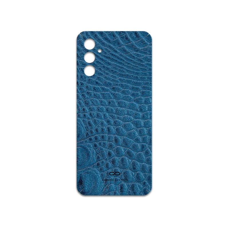 برچسب پوششی ماهوت مدل Blue-Crocodile-Leather مناسب برای گوشی موبایل سامسونگ Galaxy M13 (India)