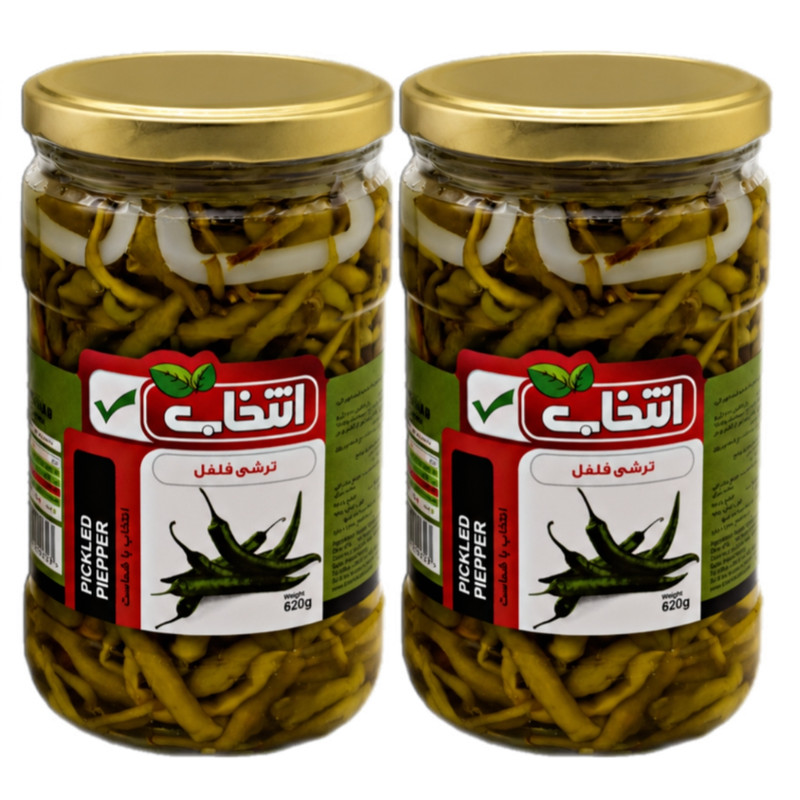 ترشی فلفل انتخاب - 620 گرم بسته 2 عددی