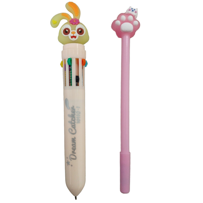 خودکار مدل ده رنگ طرح خرگوش به همراه مداد بینهایت مجموعه 2 عددی