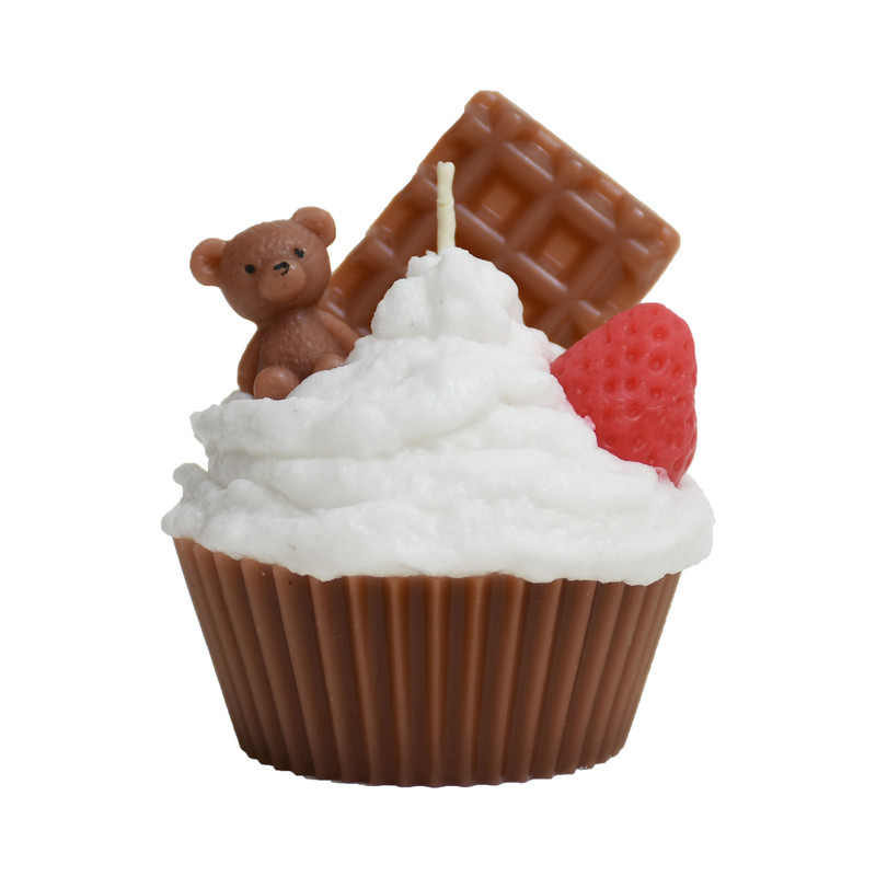 شمع دست ساز مدل کاپ کیک شکلاتی