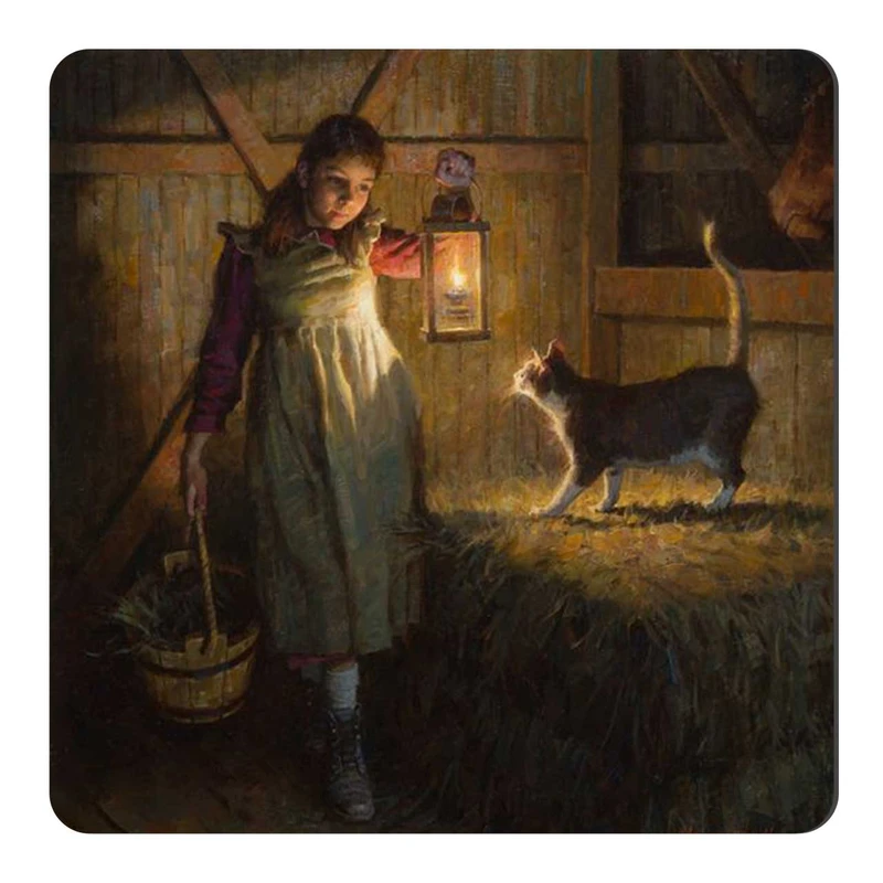  مگنت طرح نقاشی کودک روستایی و گربه کد wmg1359