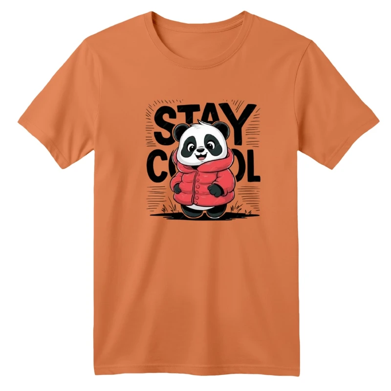 تی‌شرت آستین کوتاه لانگ بچگانه مدل پاندا