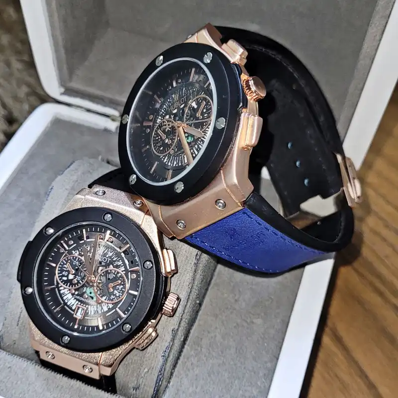 ست ساعت مچی عقربه ای زنانه و مردانه  مدل اسکلتونBR