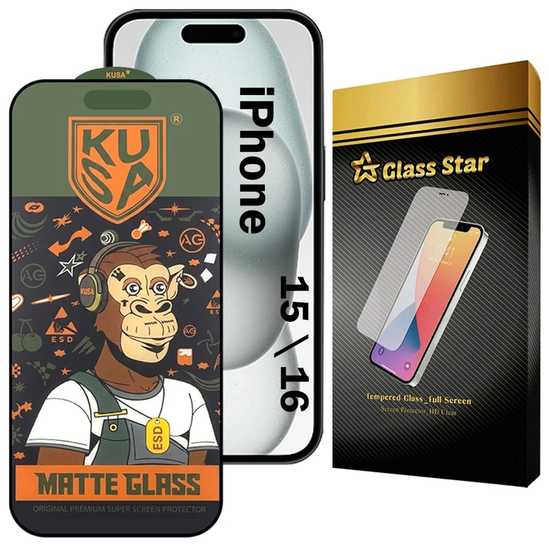 محافظ صفحه نمایش گلس استار مدل GKUSAG مناسب برای گوشی موبایل اپل iPhone 16 / iPhone 15
