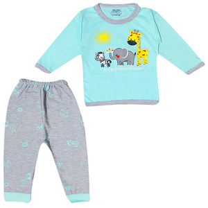 ست تی شرت و شلوار بچگانه مدل فیل و زرافه