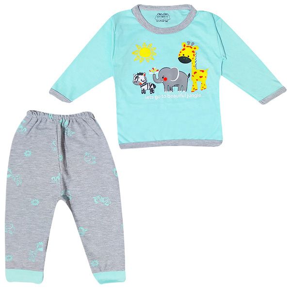 ست تی شرت و شلوار بچگانه مدل فیل و زرافه