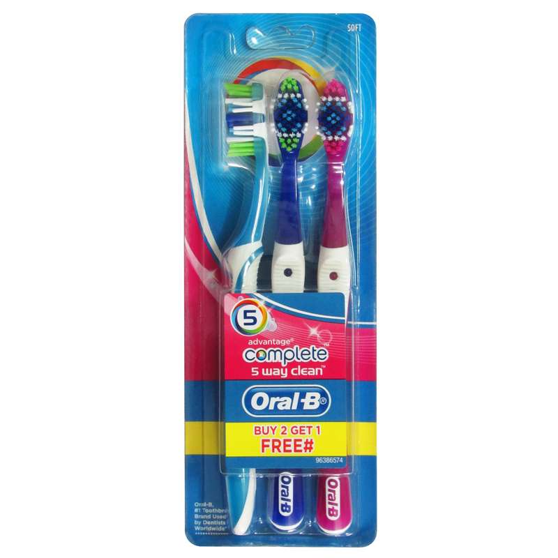 مسواک اورال-بی سری Advantage Complete مدل 5Way Clean با برس نرم بسته 3 عددی