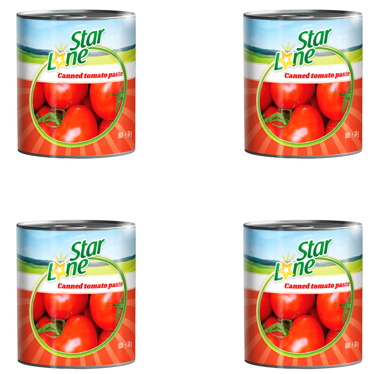 رب گوجه فرنگی لون استار 800 گرم - بسته 4 عددی
