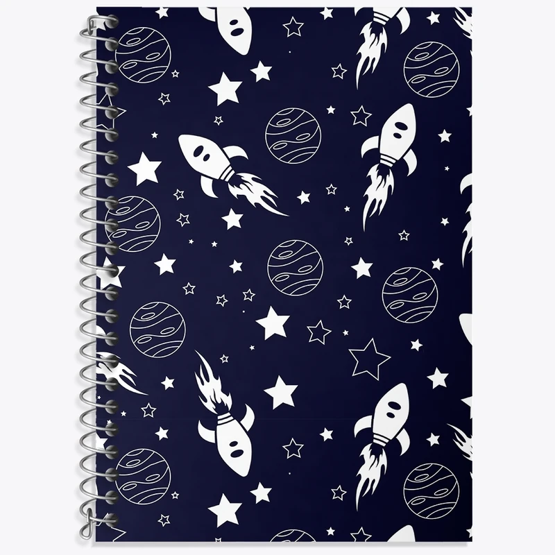 دفتر زبان 50 برگ خندالو مدل سه خط طرح فضایی کد N389