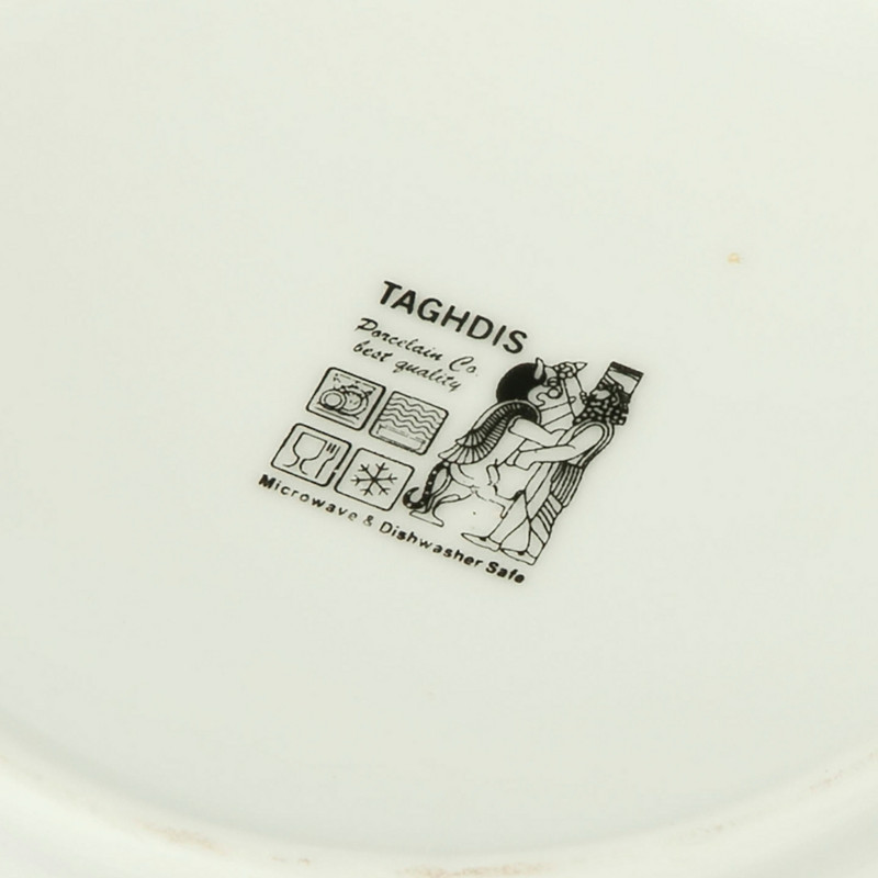 بشقاب غذاخوری شرکت صنایع چینی تقدیس مدل تخت 26 گرد خط طلا بسته 3 عددی