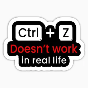استیکر لپ تاپ و موبایل بووم طرح نوشته مدل Ctrl z کد KT33