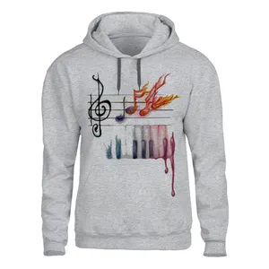 هودی مردانه مدل MUSIC کد J202 رنگ طوسی