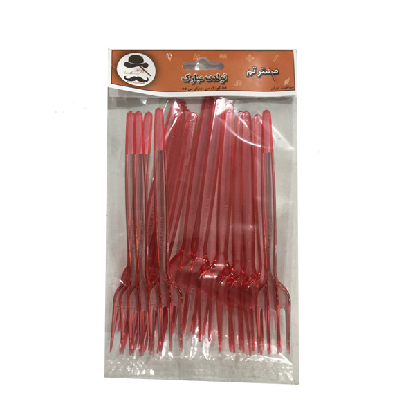 چنگال یکبار مصرف مستر تم مدل کریستال سوپر پلاس بسته 20 عددی