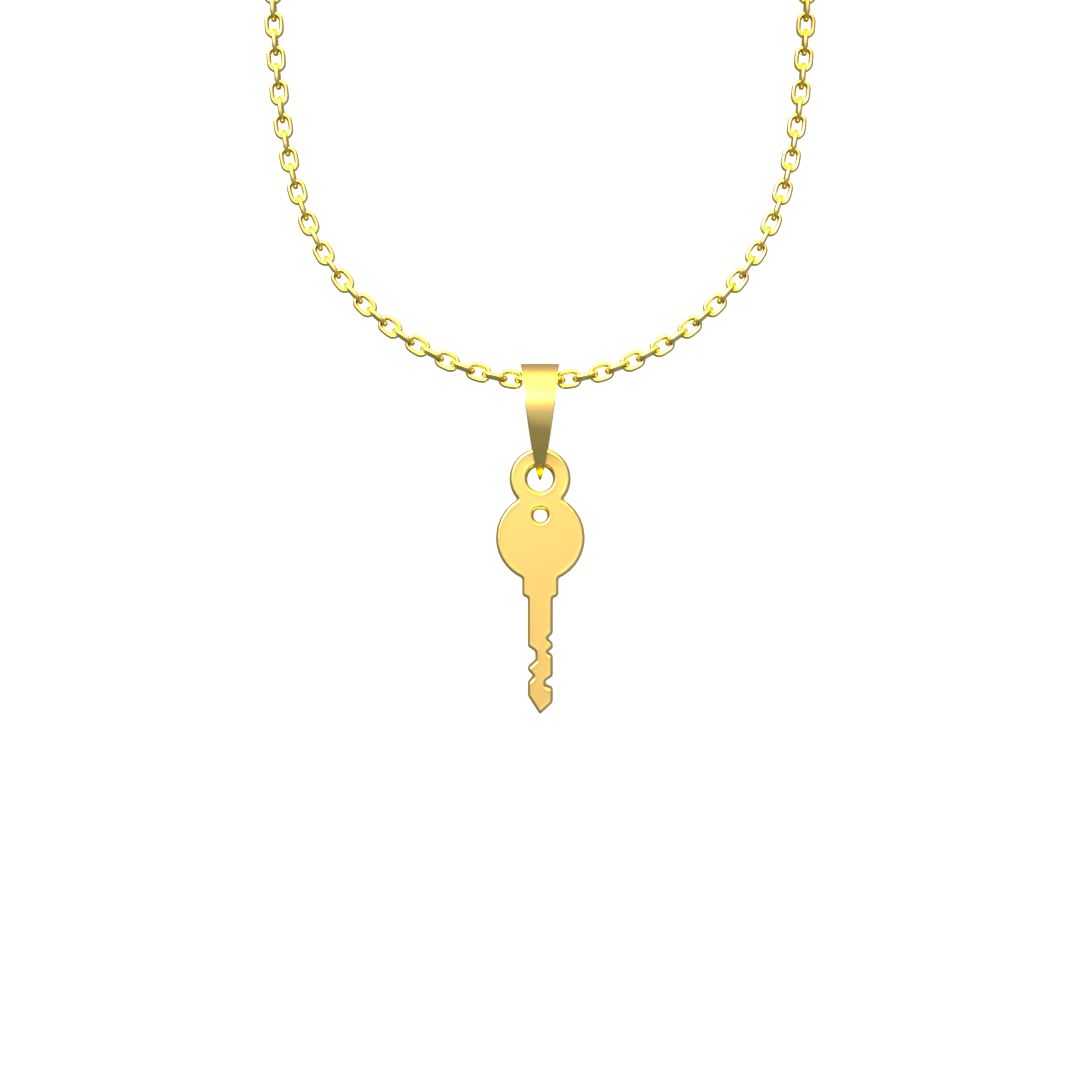 گردنبند طلا 18 عیار زنانه مدوپد مدل کلید کد F3-1-1106 -  - 5
