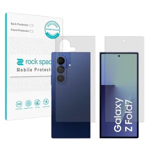Rock space Resistant model transparent screen protector suitable for Samsung Galaxy Z Fold7 mobile phone Along with the phone back protector 