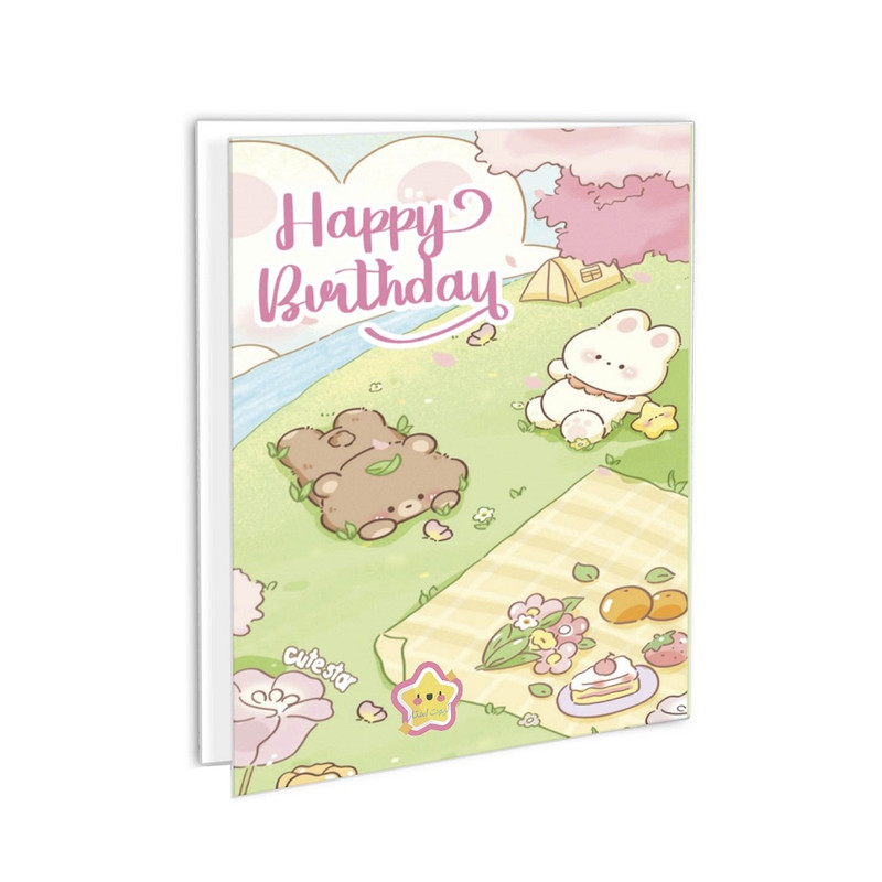 کارت پستال کیوت استار مدل تبریک تولد مجموعه 4 عددی