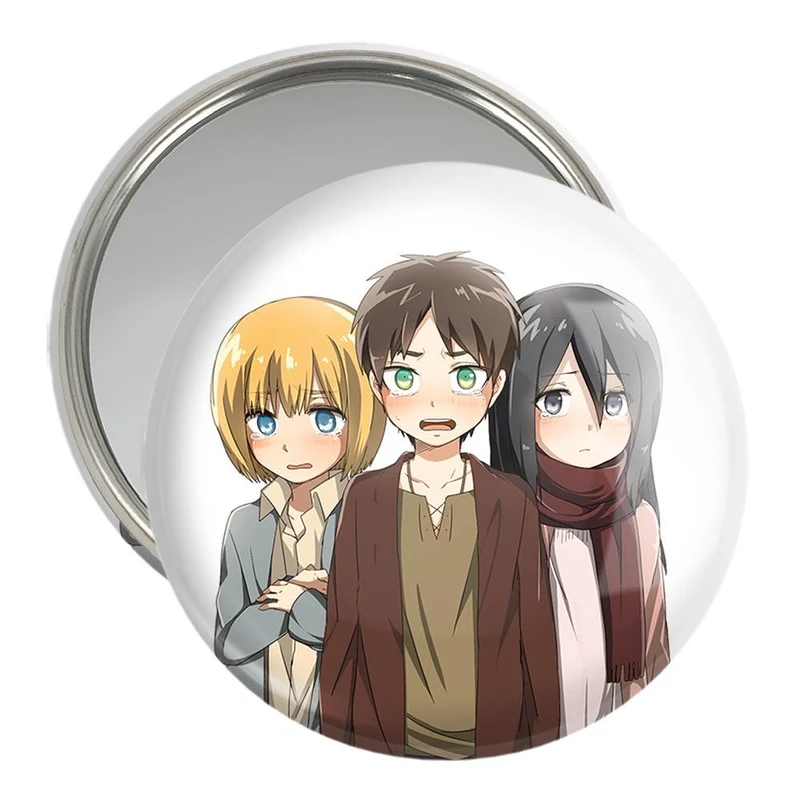 آینه جیبی خندالو مدل ارن و میکاسا و ارمین انیمه اتک آن تایتان Attack on Titan کد 11030