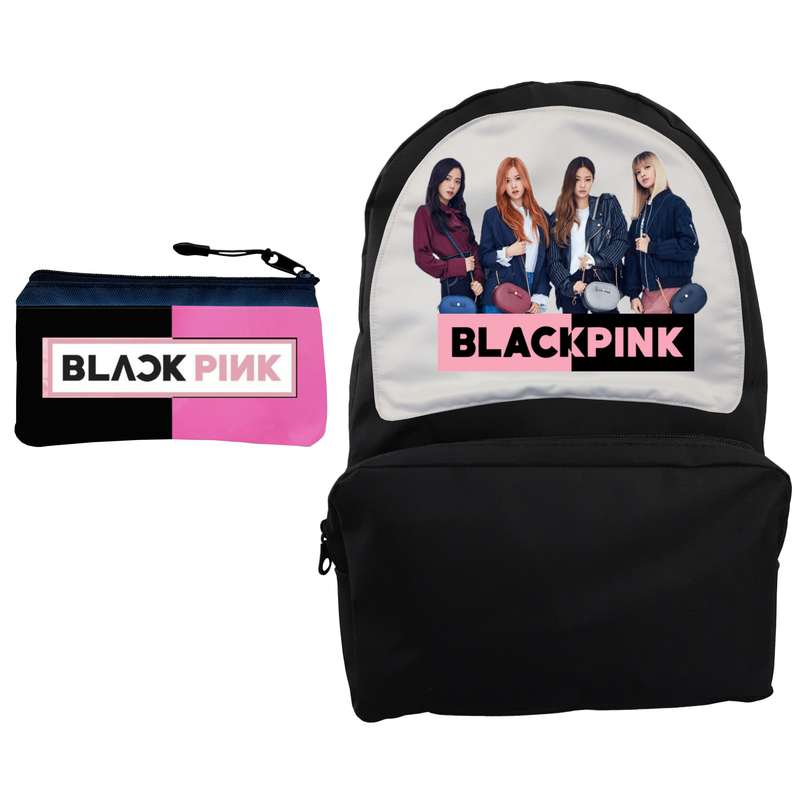 کوله پشتی مدل گروه black pink به همراه جامدادی