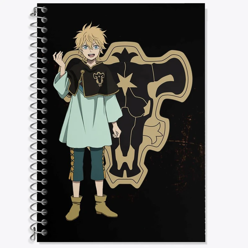 دفتر زبان 50 برگ خندالو مدل سه خط طرح لاک ولیتا انیمه بلک کلاور Black Clover کد 10261