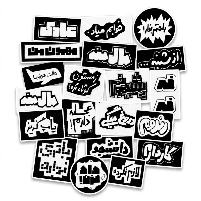 استیکر لپ تاپ ماسا دیزاین طرح متن کد STMD مجموعه 20 عددی