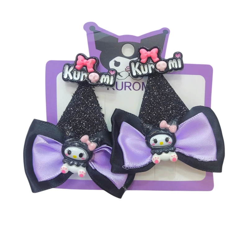 گیره مو دخترانه مدل انبری کرومی کد KOR01 بسته 2 عددی