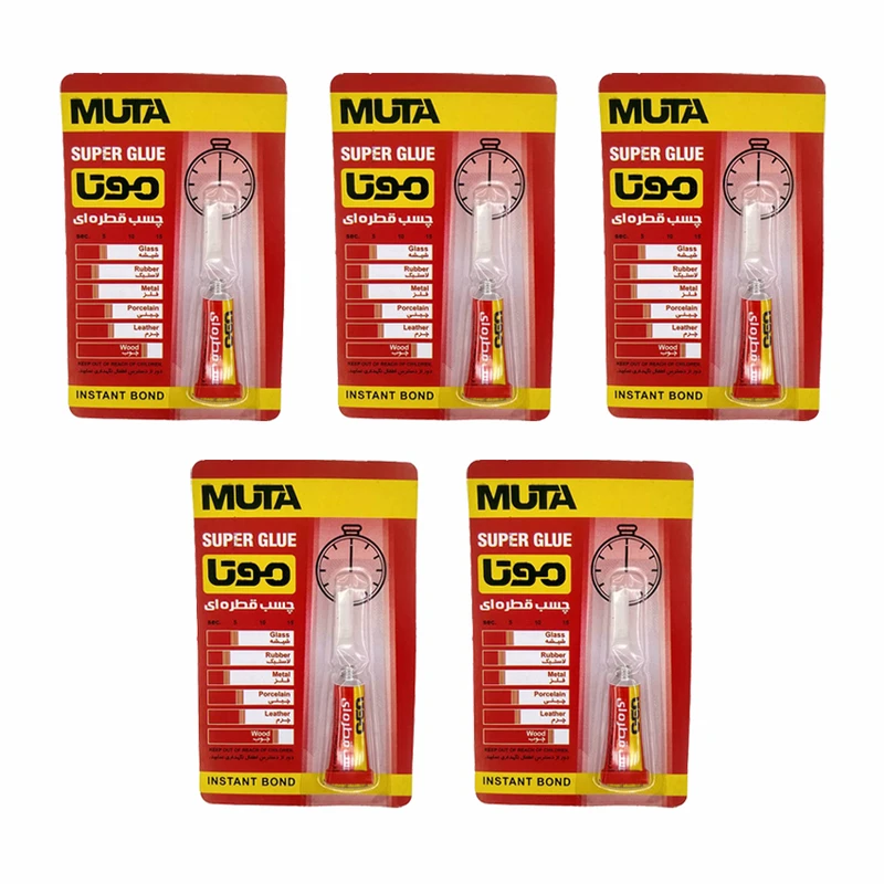 چسب قطره ای موتا مدل super حجم 3 میلی لیتر بسته 5 عددی