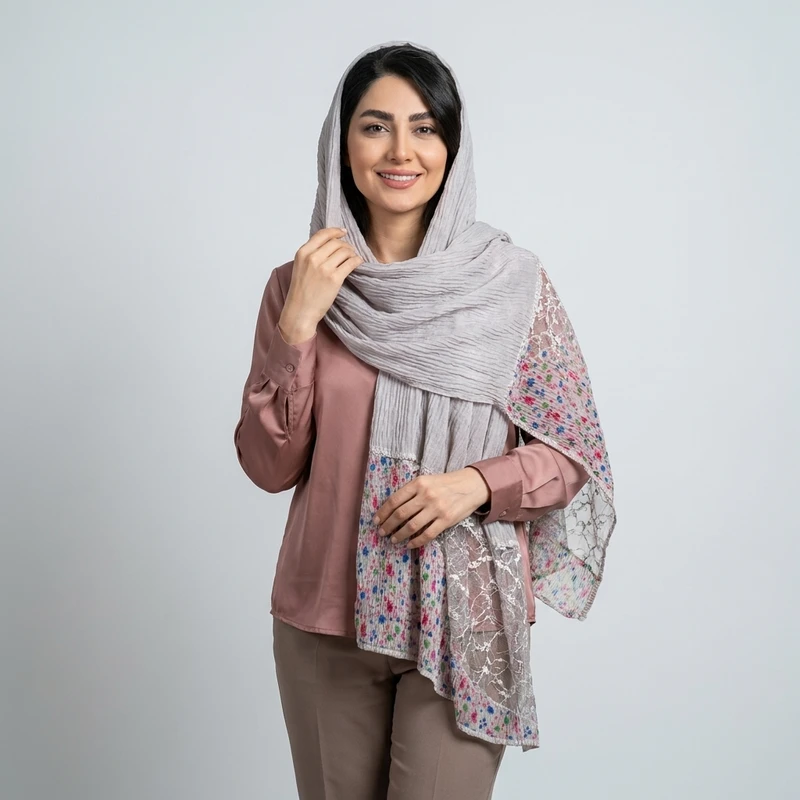 شال نخ زنانه مدل دانتل با طول و عرض 70*180 سانتی متر