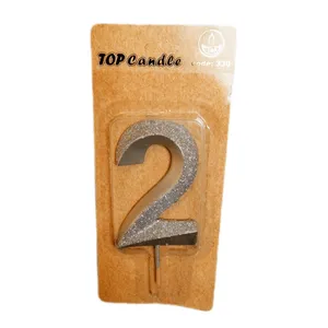 شمع تولد تاپ کندل مدل اکلیلی طرح عدد 2