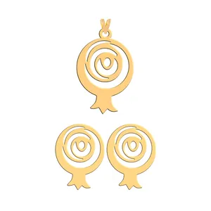 نیم ست طلا 18 عیار زنانه فرشته مدل انار WHSL-000109